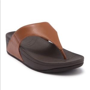 Lulu Toffee Tan Camel Leather Fit Flops 5 6